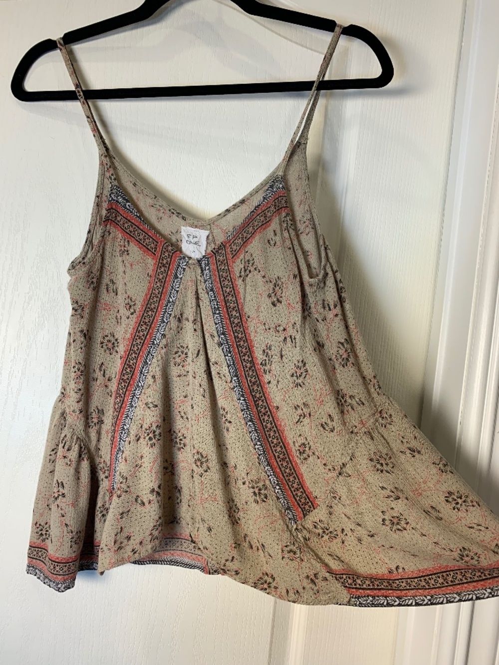 Free People One Boho Floral Swing Cami Tank Top Medium Festival Summer